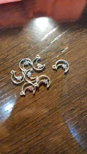 Stars Charms Pendant Jewelry-Findings WYSIWYG Moon DIY Silver-Color Hollow Antique 20pcs