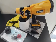 DEKO-PISTOLA DE PULVERIZACIÓN inalámbrica, pulverizador de pintura doméstico HVLP de 800ml, 3 tamaños de boquilla, batería de ion de litio de 20V CC de alta potencia, DKSG20K2