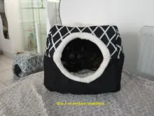 Cama para perros, gatos, cama blanda cama perrera casa cueva cama de saco para dormir Pad tienda mascotas invierno cálido y acogedor camas 2 tamaño L XL 2 colores