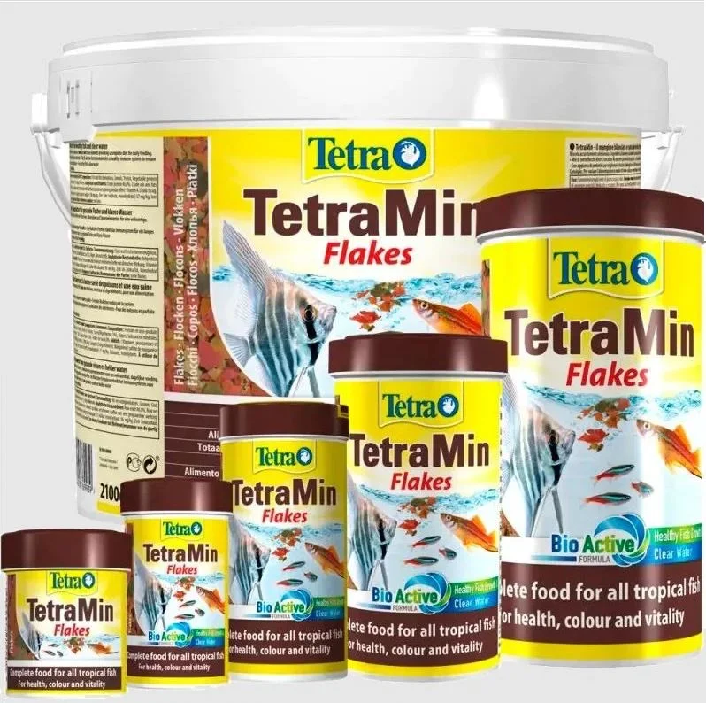 TetraMin Flakes 500ml Flake Fish Food Complete Fish Food Float Staple Flakes Canister Feeder