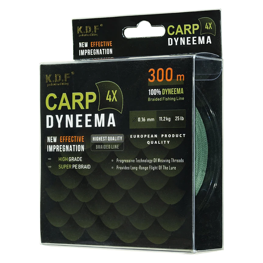 Плетеный шнур KDF Carp Dyneema 0 16 мм 300 м (18) | Спорт и развлечения
