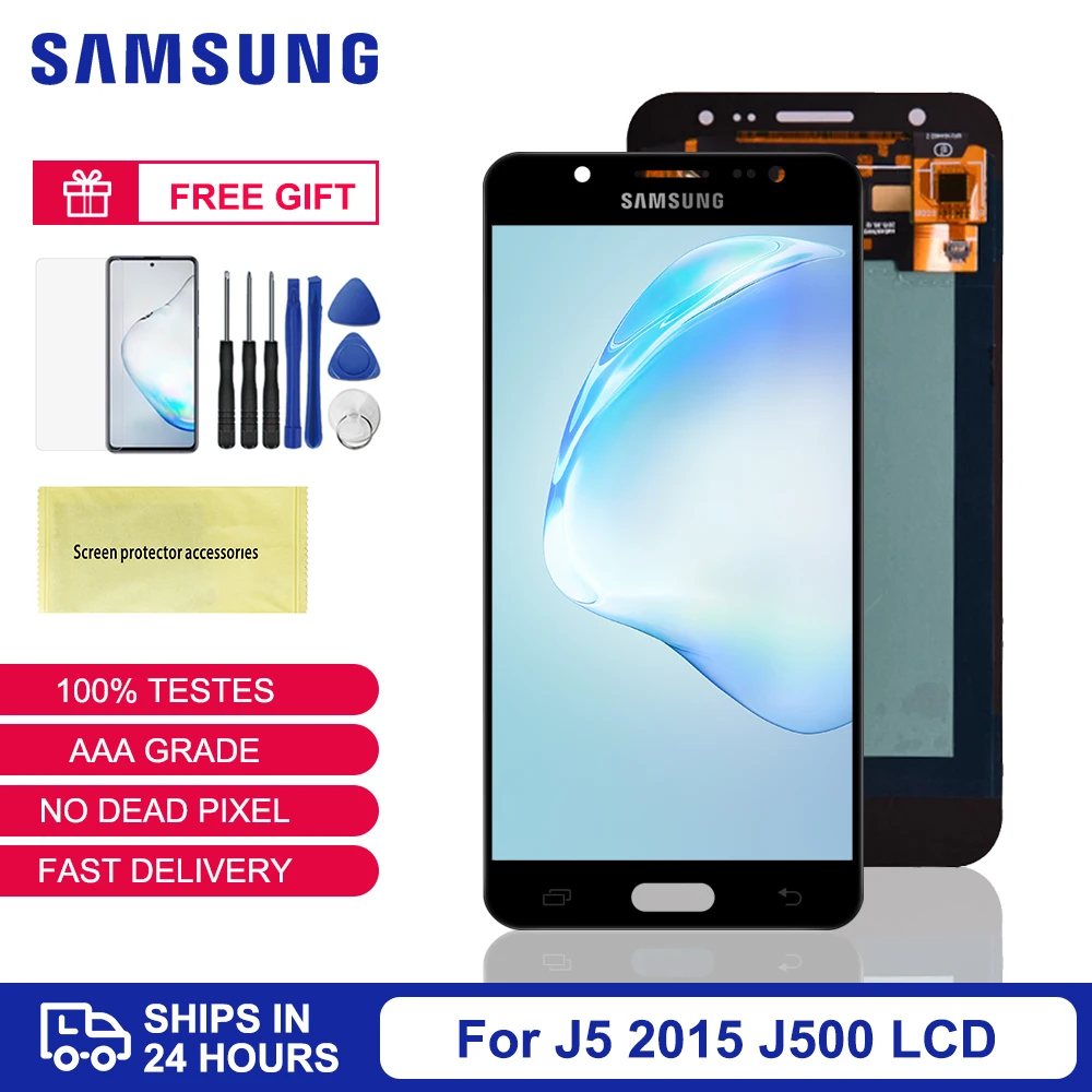 

5.0'' Super Amoled LCD For Samsung J5 LCD Display Touch Screen For Samsung Galaxy J5 2015 J500 Display Replacement Black White