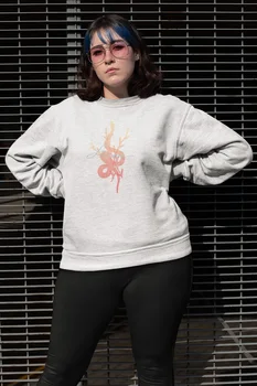 

Angemiel Wear Snake Nature Coexistence Lion White Women Sweatshirts