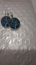 Pendientes de árbol de la vida para mujer, aretes de Color plata, pendientes de Francia para mujer, aretes con gancho para la oreja, joyería cabujón de cristal