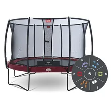 Батут Elite+430 Tattoo(красный)+сеткой T-series 430(37.14.10.02, 37.14.02.00+35.73.14.02