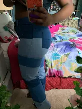 Iamhotty-Vaqueros rectos de retales para mujer, ropa de calle desgastada Vintage de cintura alta para novios, Mom y2k, 2020