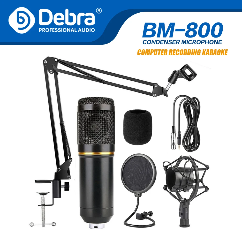 Студийный конденсаторный микрофон Debra BM-800 используется со смартфонами ПК