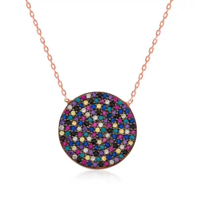 

Silver Colorful Cubic Zirconia Women Necklace