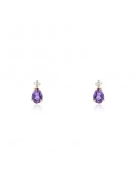 

Earrings Girl Teardrop Amethyst and Cubic Zirconia