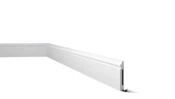 

Skirting/socket decorative I use white NMC WALLSTYL®FO2 120X15X2000mm water resistant polystyrene and bangs 2 meters