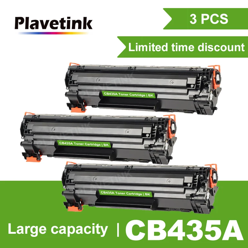Plavetink 3 шт. CB435A тонер-картридж для hp 435A 35A Черный тонер-картриджи принтеров LaserJet P1002