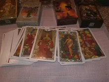 Cartas de Tarot Golden Art Nouveau, guía mística, división de entretenimiento, soportes de juego de mesa, venta al por mayor, 78 hojas/caja