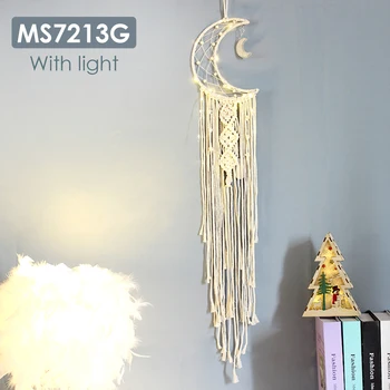 

nordic star moon tapestry room decoration macrame wall hanging dreamcatcher boho decor wall hanging dorm Christmas decor