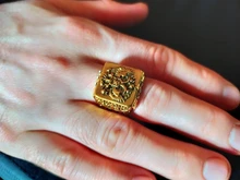 Anillo de moda FDLK para hombre, anillo de doble águila, Imperio Ruso, Punk, Color dorado, brazos del anillo grande ruso