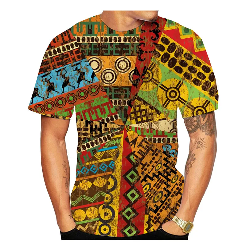 cool shirts for men Summer 3D African Print Men's/Women's T-Shirt Casual O Neck Short Sleeve Tee Top Vintage Style Dashiki Couple Streetwear Clothes men t shirts