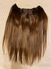 VeSunny-máquina de extensiones de cabello humano Remy, 100% de cabello humano auténtico Rubio Invisible, con 2 Clips, Halo