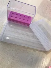 Caja de almacenamiento con ranuras para brocas de uñas, contenedor organizador de exhibición, Full Beauty de herramientas de manicura acrílicas, 20 CHA35-1