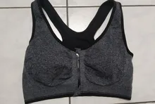 VERTVIE-Sujetadores deportivos con cremallera para mujer, sostén levantador acolchado sin alambre, transpirable, para gimnasio, correr, fitnes y yoga, prenda de talla grande 5XL