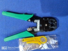 Juego de prensado de cables de red Cat6 Cat5 RJ45, Kit de herramientas con 10 Uds., conector de Cable de red RJ45 8P8C