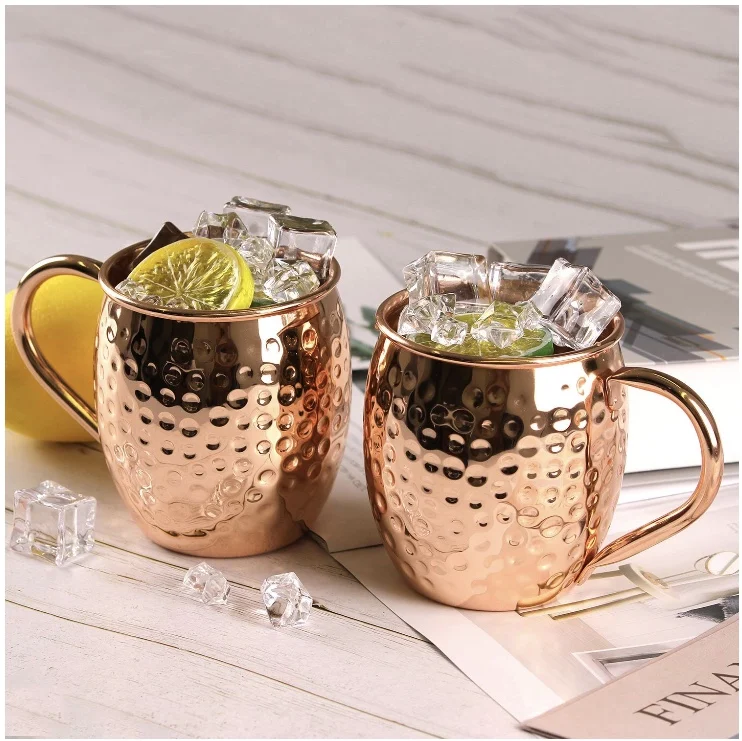 2- 2 pcs Moscow Mule Copper Mugs 100% HANDCRAFTED 100% Pure Solid Copper Mugs Copper Barrel Mug Moscow Mules MADE IN TURKEY