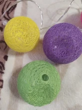 Garland-Lights String Fairy-Lights-Decoration Cotton-Ball Xmas Wedding-Party Holiday