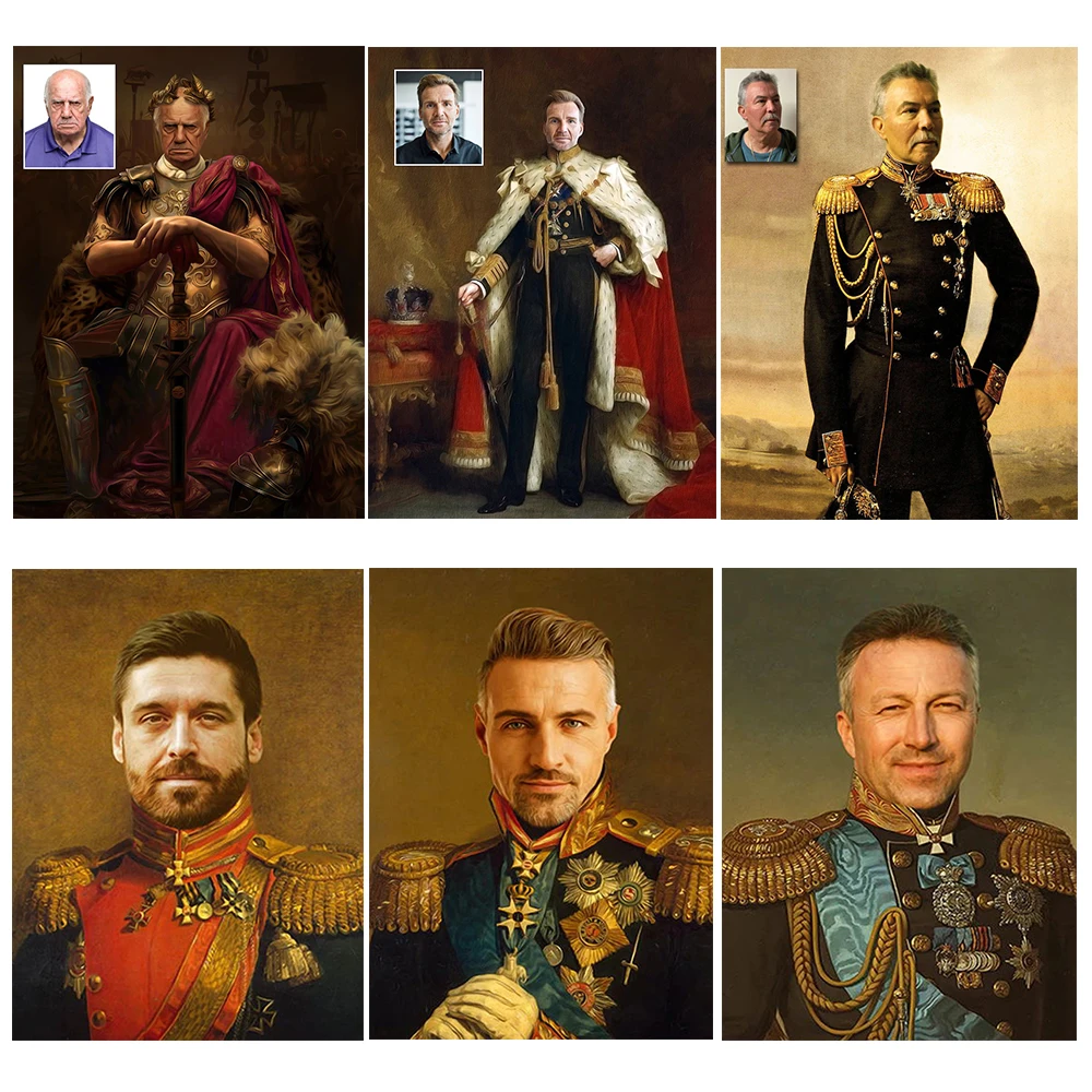 CustomRoyalPortraitFromPhotosCanvasPaintingMedievalHistorical