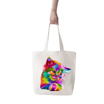 

Angemiel Bag Large Colorful Thoughtful Cat Shopping Beach Tote Bag