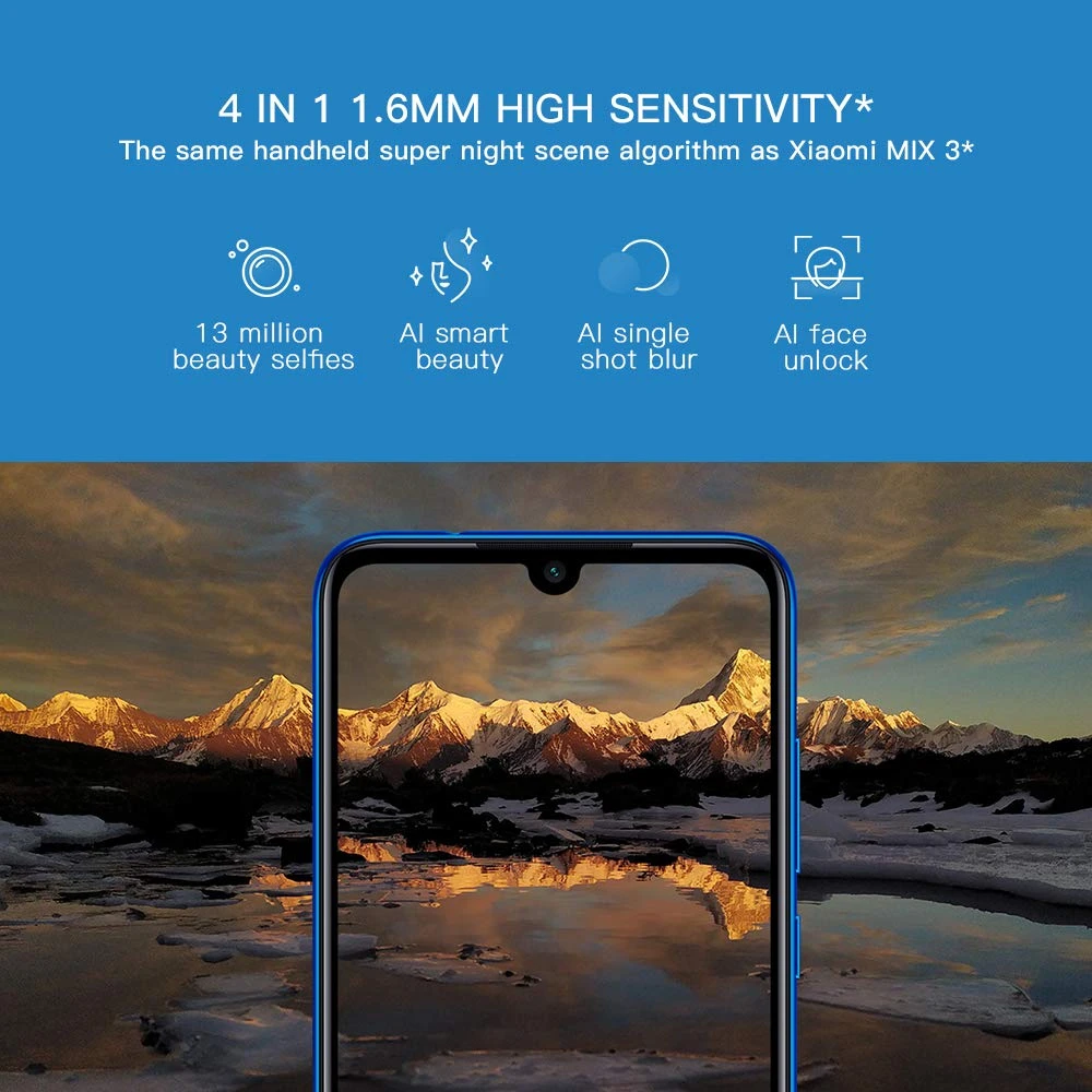  Xiaomi Note Redmi 7 Global Version Color Blue (Blue) Band 4G/WiFi dual SIM 128 GB rom 4GB Ram Scree
