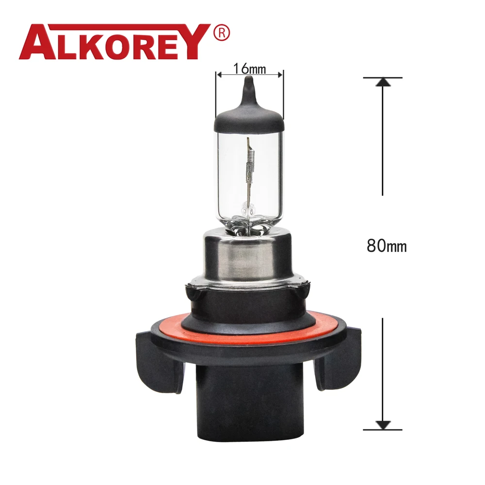 Alkorey 2PCS H13 9008 12V 60/55W Clear Auto Headlight Bulbs Warm White 3350K Car Lights Driving Lamp Halogen Lamps 5