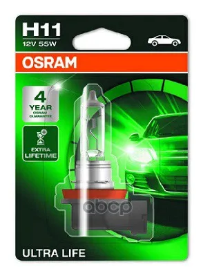 Лампа H11 12v 55w Pgj19-2 Ultra Life 4 Года Гарантии 1 Шт. Osram арт. 64211ULT01B