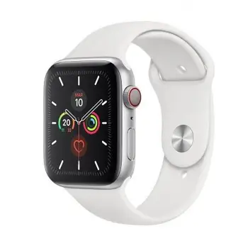 

APPLE WATCH SERIALS 5 GPS CELL 44MM ALUMINUM CASE SILVER WITH WHITE STRAP-SPORT MWWC2TY/TO