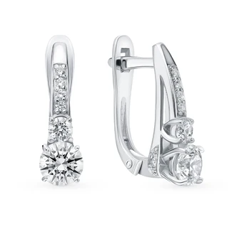 

Silver earrings with cubic zirconia sunlight sample 925 test