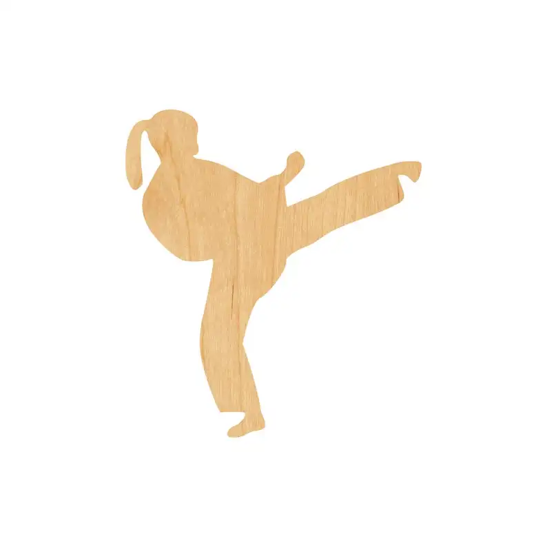 Карате девушка лазерная резка деревянная форма ремесло поставка-Незавершенный