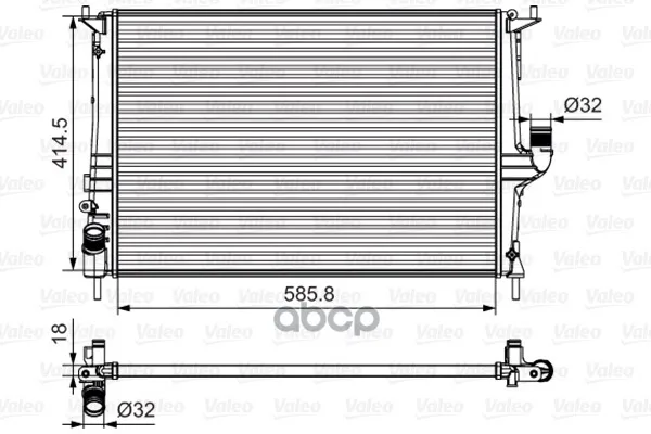 Радиатор Renault Duster/Logan/Sandero/ Lada Largus 1.2-1.6/1.5d A/C 09- Valeo 700801 Valeo арт. 700801