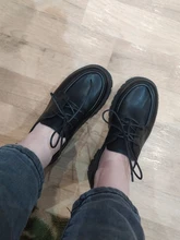 Zapatos de cuero pequeños británico para mujer, tacones de plataforma sexys, de suela gruesa Retro, con cordones, para otoño, 2021