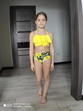 Conjunto de Bikini para niñas, bañador Falbala de dos piezas, traje de baño de verano con cuello Halter, 2021