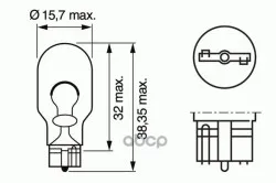 Лампа Накаливания 10шт В Упаковке W16w 12v 16w W2.1x9.5d Pure Light(Стандартные Характеристики) Bosch арт. 1987302205