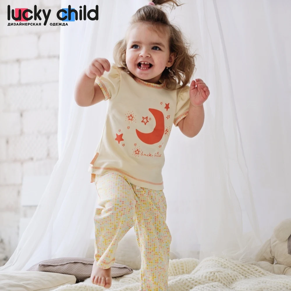 Пижама Lucky Child для девочек, арт. 12-402 [сделано в России, от 2-х дней]