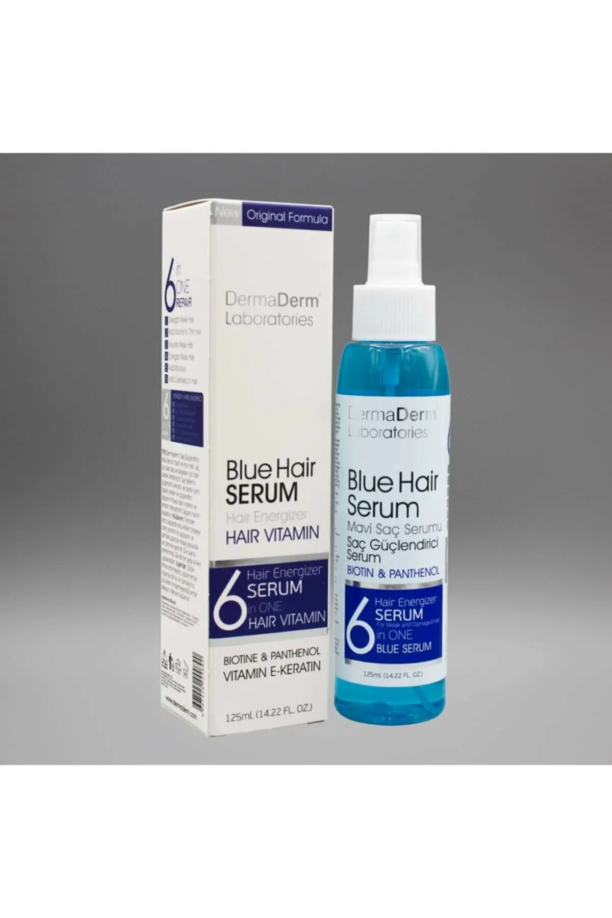 DermaDerm антивыпадение волос синяя вода и укрепляющая сыворотка для 125 мл биотин