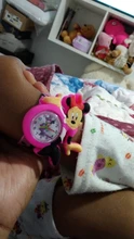 Relojes de moda para chicas y niños, Pulsera Rosa de dibujos animados de Minnie, de goma colorida, regalos para niños