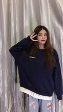 Sudadera ajustada coreana para mujer, jersey con letras kpop, gris marino, negro, rosa, m-xxl, primavera y otoño, 2021