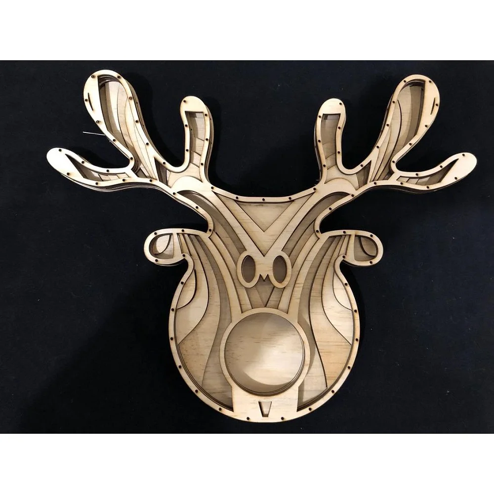 Файлы для лазерной резки Многослойная Mandala Олень цифровой CNC Вектор планы модель