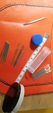 Aguja de coser para manualidades, punta de prisma puntiaguda para bordar, cola dorada, ojo grande