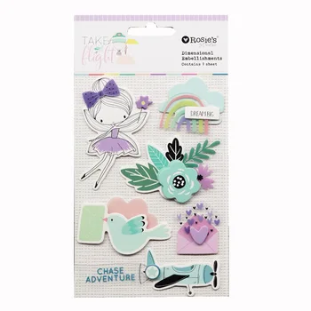 

CRZCrafter Dimensional 3D Stickers Paper & Plastic Embellishments Self-Adhesive For Scrapbooking Cardmaking Journal Decorations