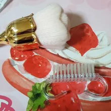 Cepillo de limpieza de uñas para manicura, cepillo de limpieza de uñas para cuidado del polvo, suave, rosa, para pedicura, portátil