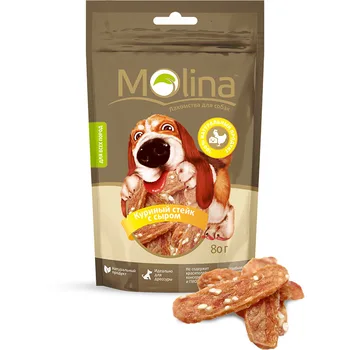 

Molina delicacy D/dogs chicken steak with cheese, 80g-6 PCs