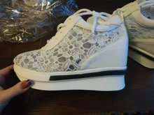 Zapatillas de deporte con encaje transpirable y plataforma para mujer, zapatos deportivos, informales, cómodos y transpirables para verano, novedad de 2020, gran oferta