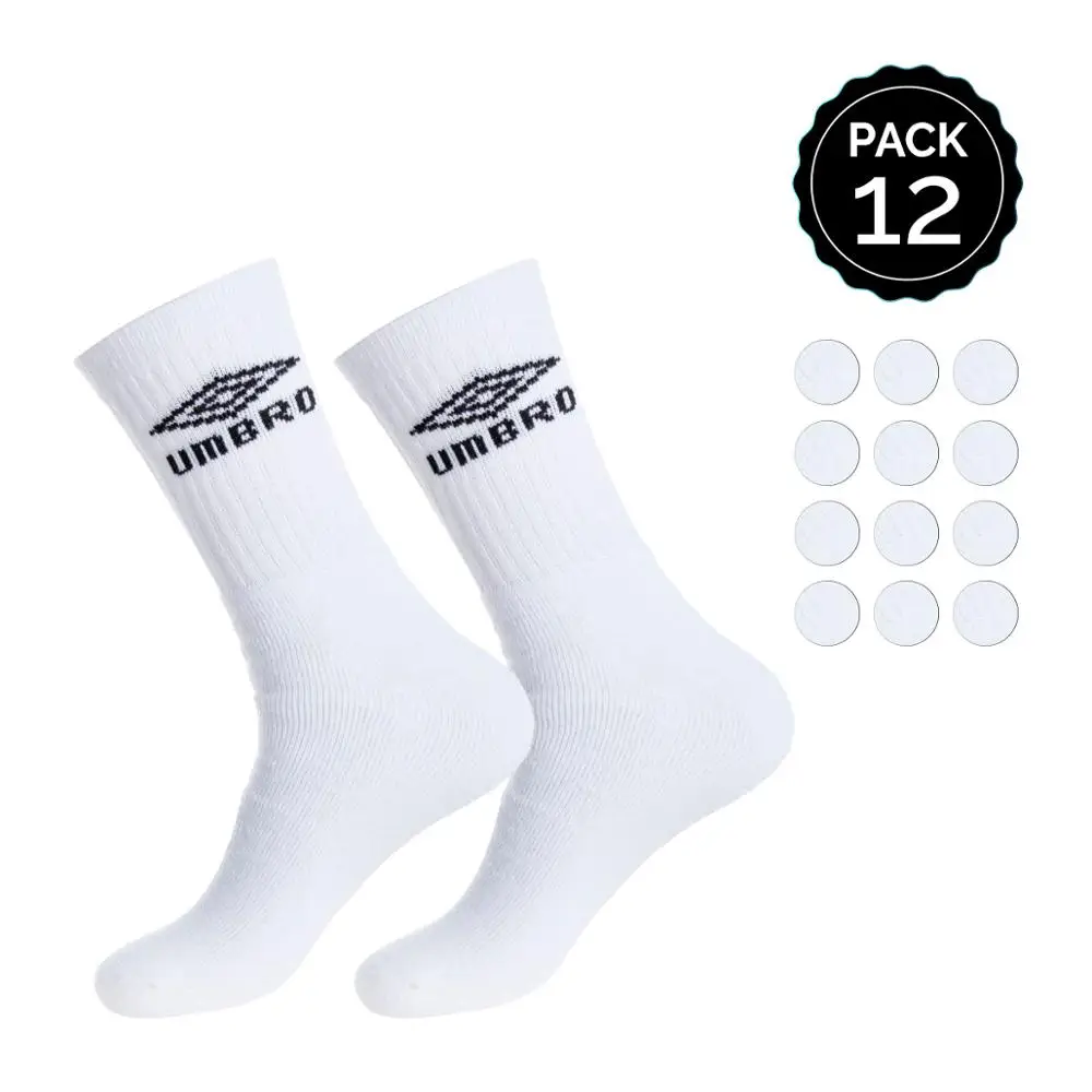 12 СЦВК UMBRO sport socks half-round 9/12 pairs unisex white - Цвет: 12 СЦВК