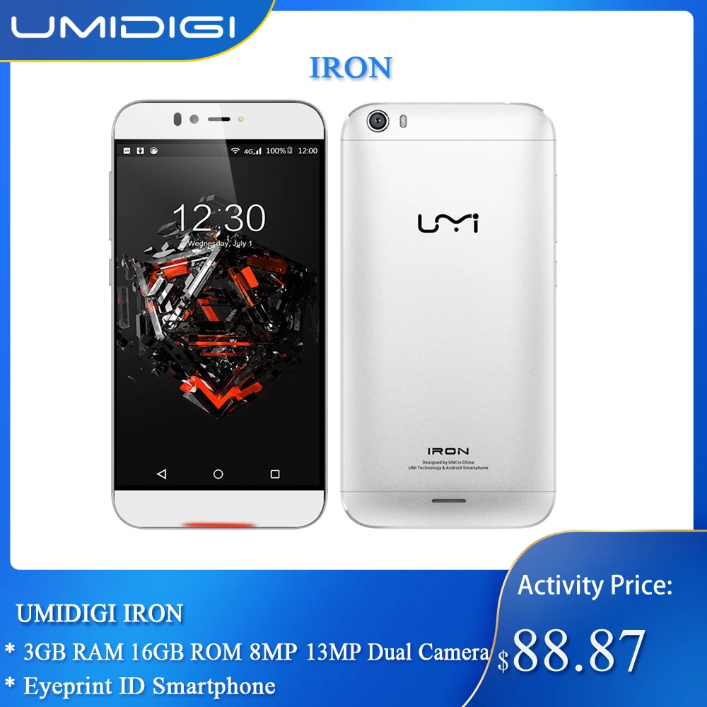 UMIDIGI IRON 4G LTE FDD WCDMA GSM MT6753 Octacore 1 3 GHz смартфон 5 &quotAndroid Гб ram 16 rom 8 Мп 13 МП Двойная