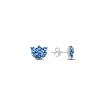 

KUTAYDAN Zircon Tulip Pattern Earrings 925 Sterling Silver